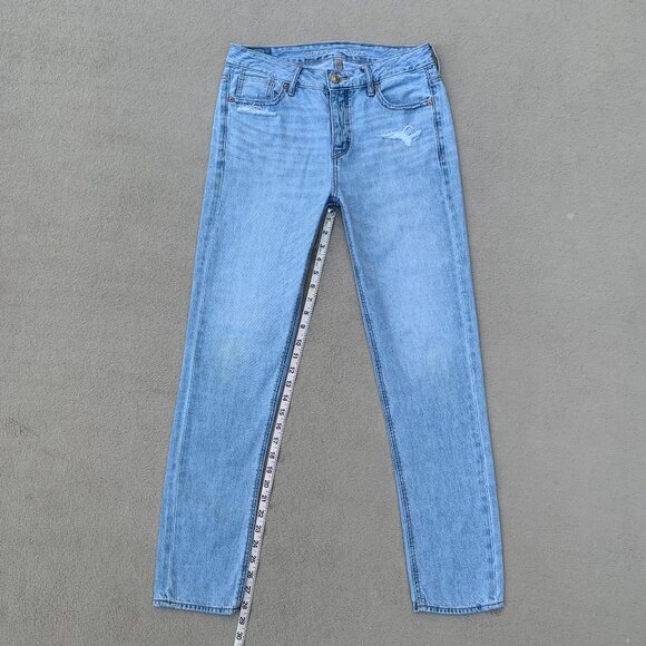 American Eagle Outfitters Tomgirl Straight Leg Hidden Button-Up Fly Jeans - Picture 11 of 15